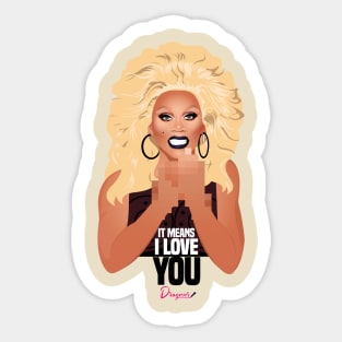 RuPaul blurred vs Utica from RuPaul's Drag Race Sticker